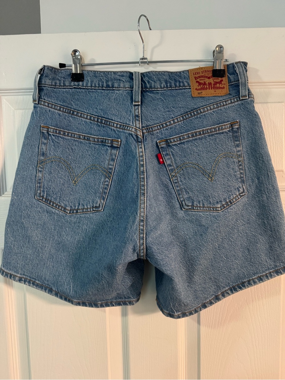 Levi's Women's 501 Medium Blue High-Rise Denim Shorts